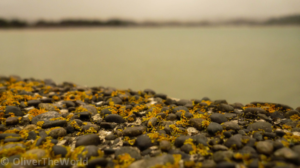 Mossy stone jetty